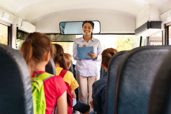 Abilene students on field trip bus